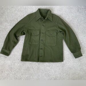 Olive Green 100% Wool Jacket